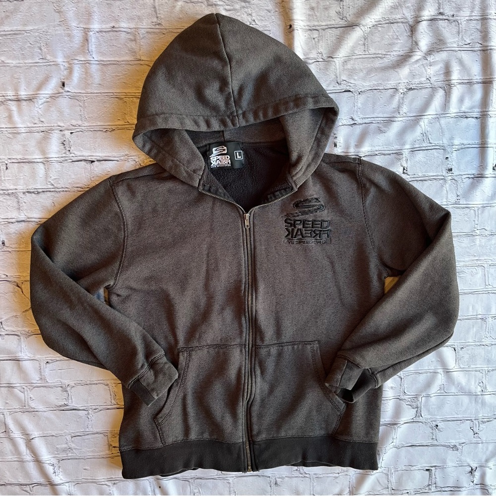 Vtg Y2k Speed Freak Hooded Sweatshirt Mens Large Skater Streetwear Grunge Indie
